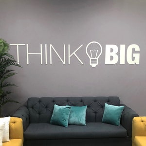 Think Big, Office, Wall, Art, Decor, 3D, PVC, Typography, Inspirational, Motivational, Work, Sucess, Decals, Stickers SKU:THBI image 4