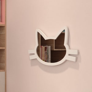 Cat Mirror, Nursery Wall Mirrors, Kids Room Wall Mirror, Montessori Kids, Kids Bedroom Décor, SKU:CATMI