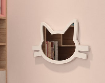 Cat Mirror, Nursery Wall Mirrors, Kids Room Wall Mirror, Montessori Kids, Kids Bedroom Décor, SKU:CATMI