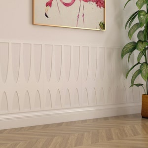 MCM Wainscot, 3D Decorative Wall Panels, Art Deco Wainscot Paneling, Retro Accent Wall, SKU:MCMW