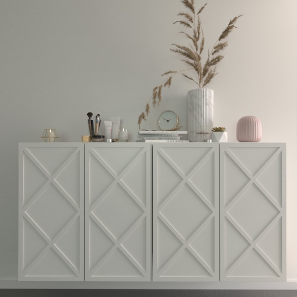 Almada, IVAR Kits, 2 Türen, Möbel Applikationen, Laubsägearbeit, Möbel Dekor, Auflage, Möbelbeschläge, Ornamente, SKU: ALIV