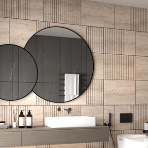 Travertine Imitation Wall Panels, Beige Marble Accent Wall, Marble Tv Wall Unit, Easy Installation, Pack of 1, 4 or 7, SKU:TRJL