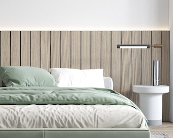 Light Wood Headboard Bars, Half Wall Panels, Wainscot Paneling, Fluted Slat Wall, SKU:CAPH