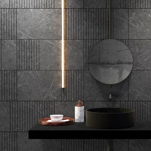 Dark Grey Marble Imitation, 3D Wall Panels, Accent Wall Design, Tv Wall Panel Faux Marble, Pack of 17, SKU:DGJL