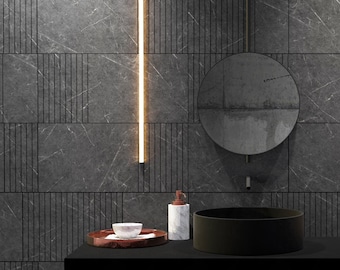 Dark Grey Marble Imitation, 3D Wall Panels, Accent Wall Design, Tv Wall Panel Faux Marble, Pack of 17, SKU:DGJL