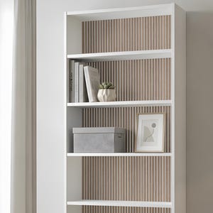 Inserti per libreria Kyoto Billy, inserti per libreria in legno bianco, pannelli posteriori scanalati per ripiani, SKU:WBKO
