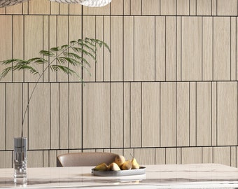 Light Wood Decorative Panels, 3D Wall Cladding, Accent Wall Design, Symmetric Lines, SKU:WPCA