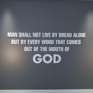 Man Shall not Live by Bread Alone, Matthew 44, Bible Verse Wall Art, Christian Home Decor, Home Wall Art Decor, SKU:MSNL
