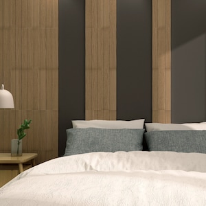 3D Stripe Wall Decor, Textured Wood Imitation, Paneling for Walls, Accent Wall Panels, SKU:WOBA