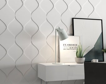 Wave Wall Panels, Wall Paneling, 3D Accent Wall Panels, Mid Century Modern, 3D Geometrical Wall Panels - SKU:INTR