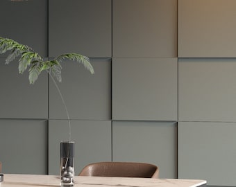 Middle Grey Modular Squares, 3D Decorative Wall Panels, Easy Installation, SKU:MDSQ