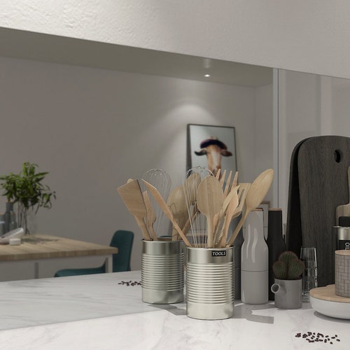 Backsplash Silver Mirror Kitchen Wall Decor Mirror Wall Etsy