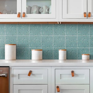 Blue Terrazzo Tile Stickers, Peel & Stick, Tiles for Kitchen/Bathroom, Removable Vinyl, Pack of 10, SKU:BLTI