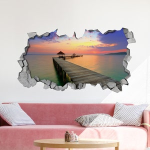 Sea Entrance, Hole in the Wall, 3d Wallpaper, 3d Wall Decor, 3d wall decals, 3d Wall Art, Wall Sticker, Wall Decal, 3d printed - SKU:SEEN3DW