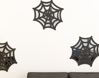 Web PVC and Mirror, Witchy Spooky Mirror, Wall Panels, Decorative Wall Mirror, SKU:WEB