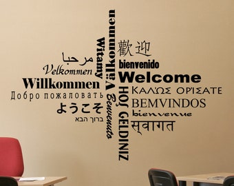 Welcome Typography - Welcome Wall Sticker - Welcome Wall Decal  - Office and Home Decor - SKU:WLCOM