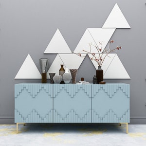 Triangle Wall Decor - Black or White Triangle Art , Triangles 3D, Geometric Art, Modern Wall Triangles  - SKU:TRI10