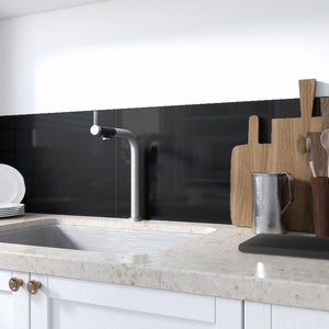 Backsplash Black Gloss, Backsplash Easy Fit, Kitchen Panels, Kitchen Decor Backsplash Design Decoration, SKU:BKBLK
