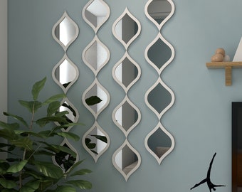 Drop Mirrors, 3D Wall Decor Mirror, Decorative Mirror, Gold and Silver Mirror, Modern Home Decor, 3D Art Mirror, SKU:DROMI