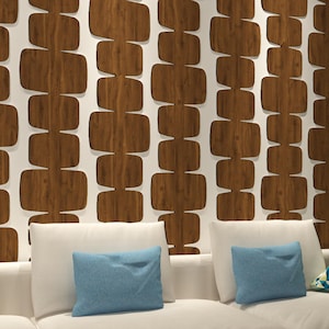 Columns Retro 70s Wall Decor, 3D Wall Panels Wood Imitation, Mid-Century Modern, 70s Vintage Look, Mid Century Home, SKU:REDW