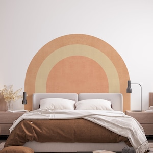 3 Orange Bogen Aufkleber, Wandtattoo Bogen Kopfteil, Wandtattoo Bogen Color Block, Boho Innenwandkunst - SKU: TAOR