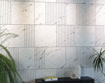 White Marquina Marble Imitation, 3D Wall Panels, Accent Wall Design, Easy Installation, Pack of 17, SKU:WMJL