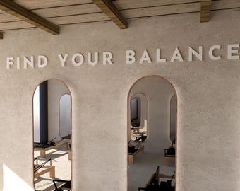 Trouvez votre équilibre, citation inspirante pour salle de sport, expression positive édifiante, décoration murale de yoga Pilates, SKU : FYBA
