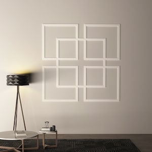 Geometric Accent Wall Panels, Wall Paneling, 3D Wall Decor, Wall Hanging, Modern Wall Panels,  Living Room Decor, SKU:SQWA