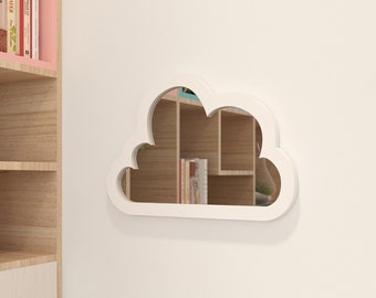 Miroir en forme de nuage, Miroirs muraux pour chambre d'enfant, Miroir mural pour chambre d'enfants, Décoration de chambre d'enfants Montessori, SKU : CLMI