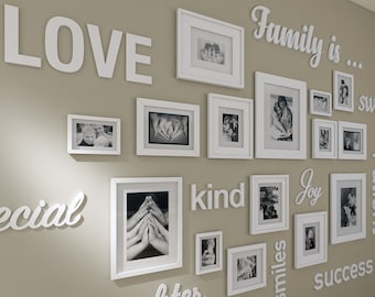 Gallery wall 3D quotes , gallery wall decor , gallery wall frames , gallery wall art set, gallery wall frames - SKU:GWAL