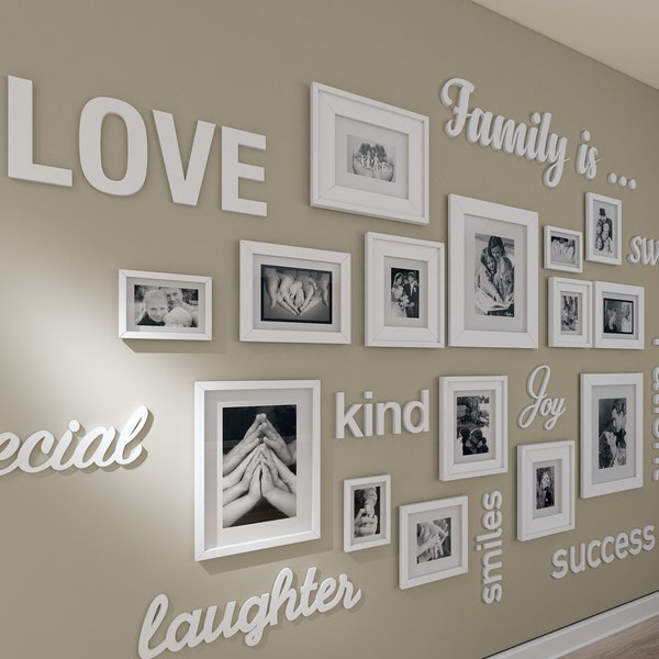 Gallery wall 3D quotes , gallery wall decor , gallery wall frames , gallery wall art set, gallery wall frames - SKU:GWAL