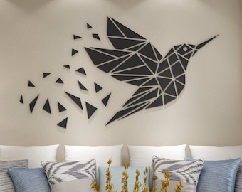 Geometric Bird Wall Decor, Animal Geometric Wall Art, Geometric Figure Decor, Home Living Room Decor, SKU:GEBI