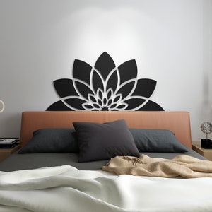 3D Water Lily Headboard, Decorative Wall Panels, Above Bed Decor, Modern Home Decor, Lotus Flower Wall Decor, SKU:HBWAL