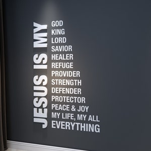 Jesus is my, Religious Wall Sign, Christian Wall Words, Church Sanctuary Wall Art, SKU:JEMY