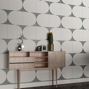 3D Half Circles Wall Panels, Wall Paneling Mid Century, Paintable Wall Pane, 3D Accent Wall Panels, Paintable Fretwork, SKU:3CAPW