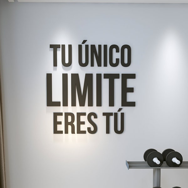 Tu Unico Limite Eres Tu, Arte de la Pared del Gimnasio, Signo de Cita Motivacional, Ideas de Decoración de Gimnasio, SKU:TULE