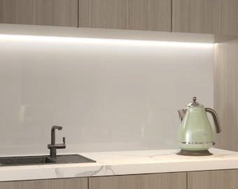 Splashback Glossy White, Backsplash Easy Fit, Kitchen Panels, Kitchen Decor Backsplash Design Decoration, SKU:BKWG