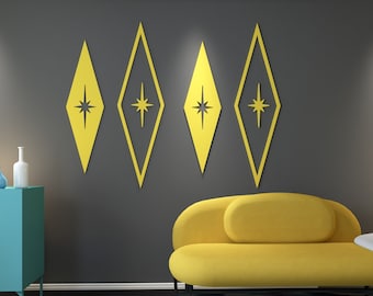 Mid Century Starburst Wall Decal, Eames Style Wall Art, Atomic Wall Decor, Retro Wall Decor, SKU:DMST