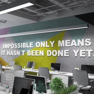 Teamwork office quote , 3D Elevated Letters, Teamwork inspirational quote - Impossible meaning  - SKU:IMPDO