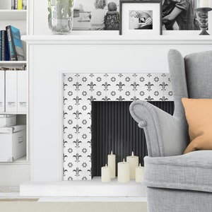 Fleur de lis Tile Stickers, Suitable for Wall and Floor, Fireplace Decals, Fireplace Hearth, PACK of 10, SKU:FLRL