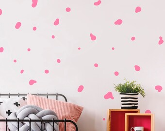 Vinilos decorativos de dálmata con manchas, pegatinas de pared de lunares negros, decoración de pared para guardería, decoración de habitación infantil, vinilos decorativos modernos, SKU:DAMA