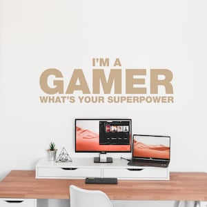 Game Decor - Gaming - Decorazione per giochi - Decalcomania per giochi - Adesivi per giochi - Sala giochi - Adesivo qual è il tuo superpotere - SKU:IMAG