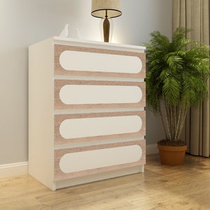 Sousel Malm Overlay, Furniture Dresser Laminated Appliques, Textured Wood Imitation, SKU:MASS