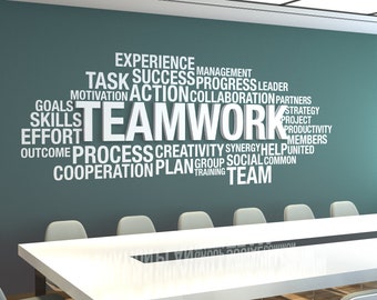 Office Wall Art, Office Decor, Office Wall, Office Wall Decor, Teamwork Dimensional, Teamwork 3D, Office Decals, Motivational Art - SKU:TE3D