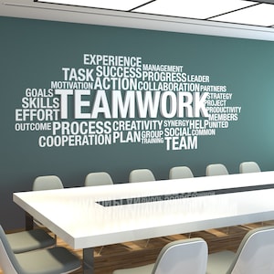 Office Wall Art, Office Decor, Office Wall, Office Wall Decor, Teamwork Dimensional, Teamwork 3D, Office Decals, Motivational Art - SKU:TE3D