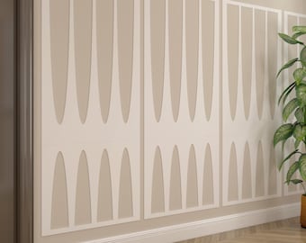 MCM Wall Paneling, 3D Decorative Wall Panels, Art Deco Wainscot Paneling, Retro Accent Wall, SKU:MCBP