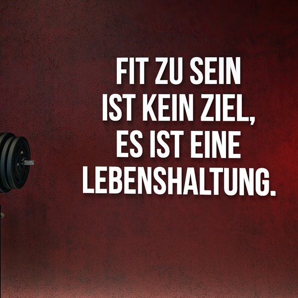 Fit zu sein ist kein ziel, es ist eine lebenshaltung, 3D-BUCHSTABEN Homegym, Training, Fitness, Fitnessstudio, SKU:GISN