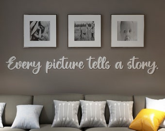 Every Picture Tells a Story, Wall Decoration,  Wall Art for a Modern Gallery Wall, Family Wall Art, Above Couch Sign - SKU:EPTS