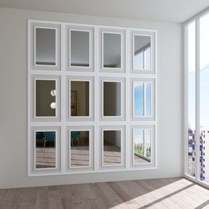 Panele ścienne z PVC i lustrzane, prostokątne dekoracyjne lustro ścienne, proste dekoracje domowe, SKU: WBMR