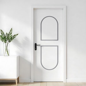 2 Arches Door Moulding Kit, Door Trim Kit, Flat Panel Door Decor, Pre-Cut Door Paneling, Wainscoting Panel, SKU:D2AR